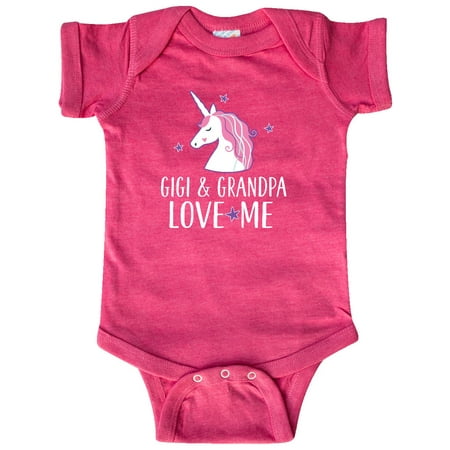 

Inktastic Gigi and Grandpa Love Me Unicorn Grandchild Gift Baby Girl Bodysuit