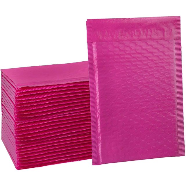 8x12 Inch?25 Pack? Poly Bubble Mailers Shipping Envelopes Self-Adhesive Padded Set Mailer Bubbles Package Wrap Envelope Peel&Seal Packaging Bags Polymailer for Mailing Interior 6"x10? (Hot pink)