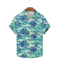 thumbnail image 5 of Yteetum Men's Short Sleeve Shirts Floral Print Hawaiian T Shirt Casual Button Down Short Sleeve Lapel Beach Summer T-Shirts, 5 of 7