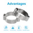 thumbnail image 4 of Unique Bargains 10 Pack 15-18mm Double Ear Hose Clamp, 304 Stainless Steel O Clip Crimp Rings, 4 of 7