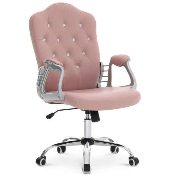 BarberPub Ergonomic Swivel Office Chair, Height Adjustable Desk Chair with Wheel