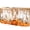 Amber, Rust, Cream, Brown, variant on Fall Orange Pumpkins Small Cabinet Curtain 11''x13'', Thanksgiving Autumn Vintage Leaves Bathroom Sink Skirt for Kitchen Vanity Pedestal, Laundry Privacy Drape Waterproof Dishwasher Curtains