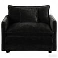 thumbnail image 4 of VEPXXP 40.9" Oversized Chenille Modular Accent Chair, Deep Seat Comfy Sofa with Pillow, Living Room Reading Chair for Home Office Apartment, Black, 4 of 12