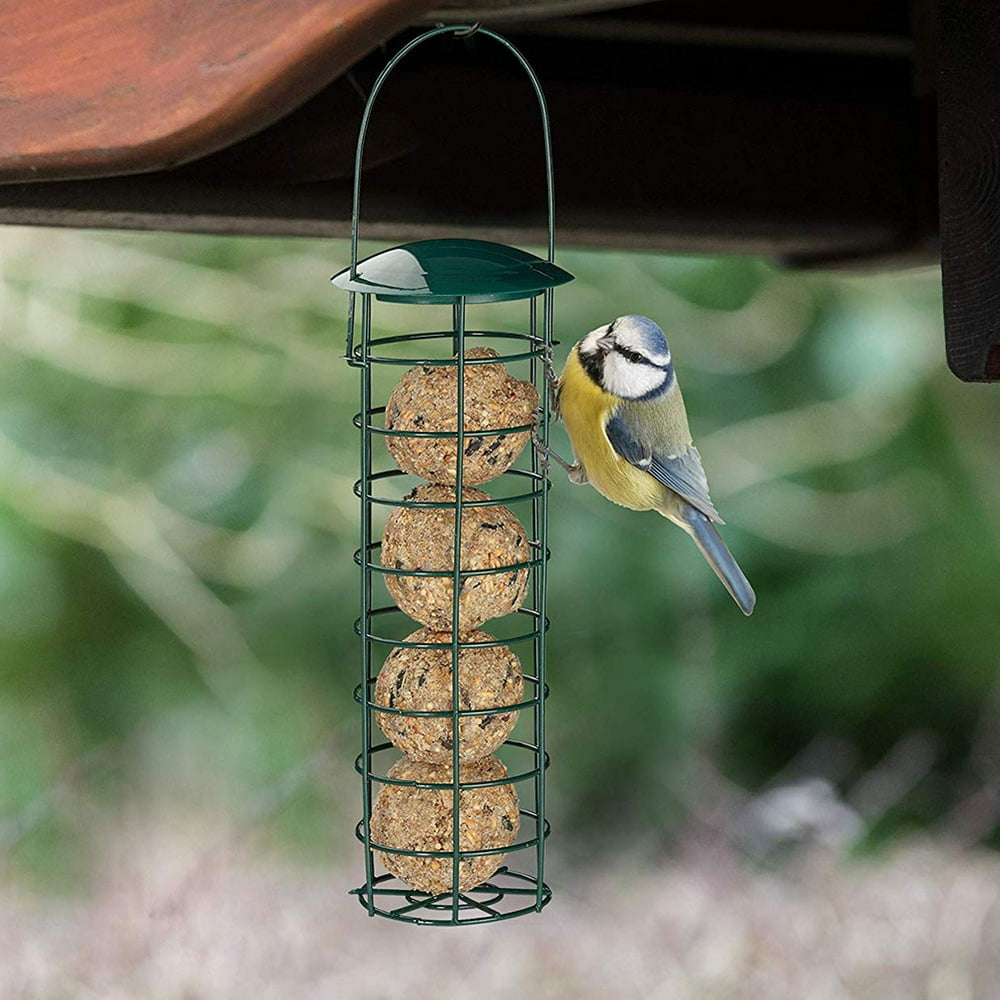 SPRING PARK Hanging Metal Tube Suet Log Feeder for Outdoor, Nuts