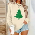 thumbnail image 2 of AherBiu Crewneck Sweatshirt for Women Christmas Tree Graphic Long Sleeve Tops Pullover Oversized Sweatshirts, 2 of 4