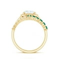 thumbnail image 2 of Rosec Jewels Lab Diamond Engagement Ring Set with Lab Emerald Wedding Band - Authentically Certified, 18K Yellow Gold, US 3.00, 2 of 8