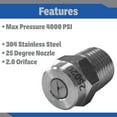 thumbnail image 4 of Pressure Washer Stainless Steel ¼” MPT 25 Degree 2.0 Orifice Nozzle Tips 4-Pack, 4 of 11