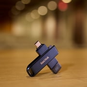 SanDisk® Phone Drive 128GB USB Flash Drive for iPhone**, Lightning and USB Type-C™, Metallic Sky