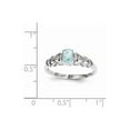 thumbnail image 2 of Gem & Harmony 2/5 Carat (Ctw) Aquamarine Heart Promise Ring in Sterling Silver for Women, 2 of 7