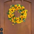 thumbnail image 4 of Corona de Flores Artificiales, Coronas de Primavera, Corona de Puerta Redonda, Corona de Girasol, 4 of 6