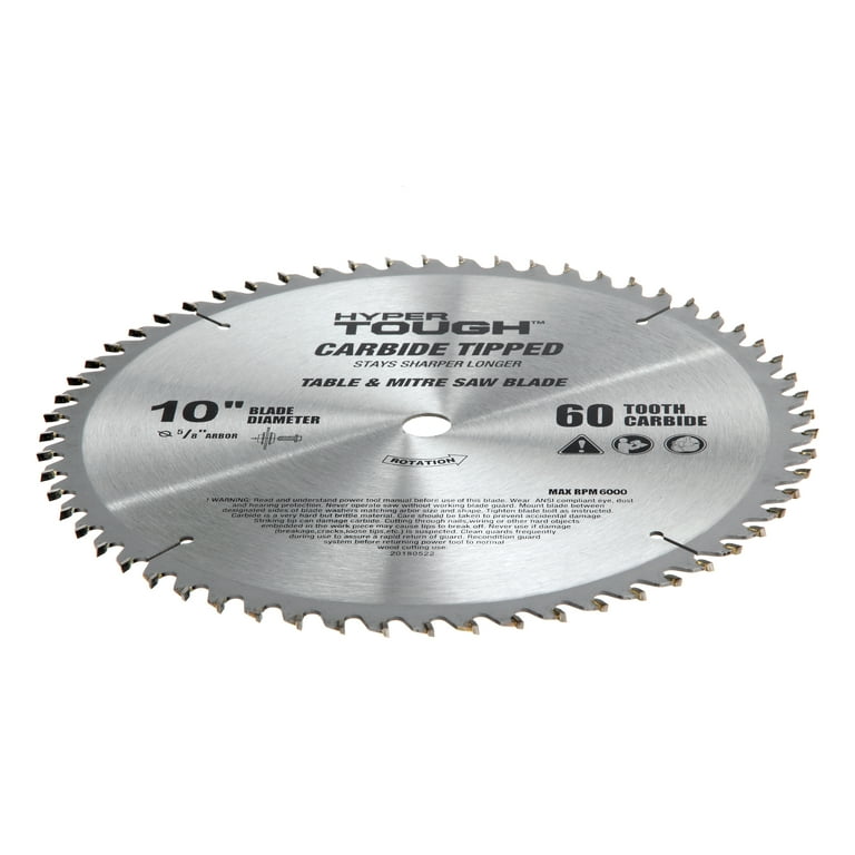 Hyper Tough 10-inch Carbide Tipped 60-TPI Saw Blade, AU30009K Hyper Tough 10-inch Carbide Tipped 60-TPI Saw Blade, AU30009K