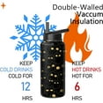 thumbnail image 5 of 32oz Cat-Themed Insulated Water Bottle with Handle & Straw, Stainless Steel Travel Tumbler for Coffee & Drinks, Gift for Women - Mother''s Day, Christmas, Birthday, 5 of 6