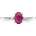 thumbnail image 5 of 14K White Gold Diamond & Ruby Birthstone Ring (Size 6) Made In India xbr220, 5 of 5