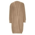thumbnail image 4 of QUYUON Knit Cardigan Sale Long Sleeve Lightweight Cardigan Polyester Plus Size Cardigans Women Cardigan Jacket Style Q-5506 Winter Knit Sweater Outerwear Coat Khaki XL, 4 of 6