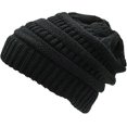 thumbnail image 2 of Gorro de invierno de punto para mujer con agujero para cola de caballo, 2 of 3