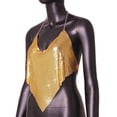 thumbnail image 7 of HXWCHs Women's Elegant Nightclub Party Performance Backless Sleeveless ofp S Gold, 7 of 7