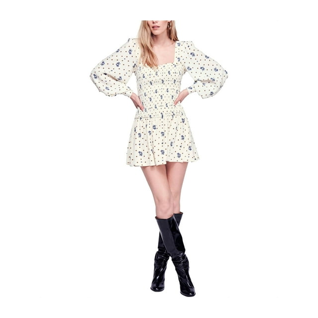 Free People Robe Mini à Deux Visages pour Femmes Naturelle L