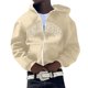 thumbnail image 1 of Gibobby Sudadera de cierre hombre Sudadera con capucha para hombre con cierre completa(Beige,M), 1 of 5