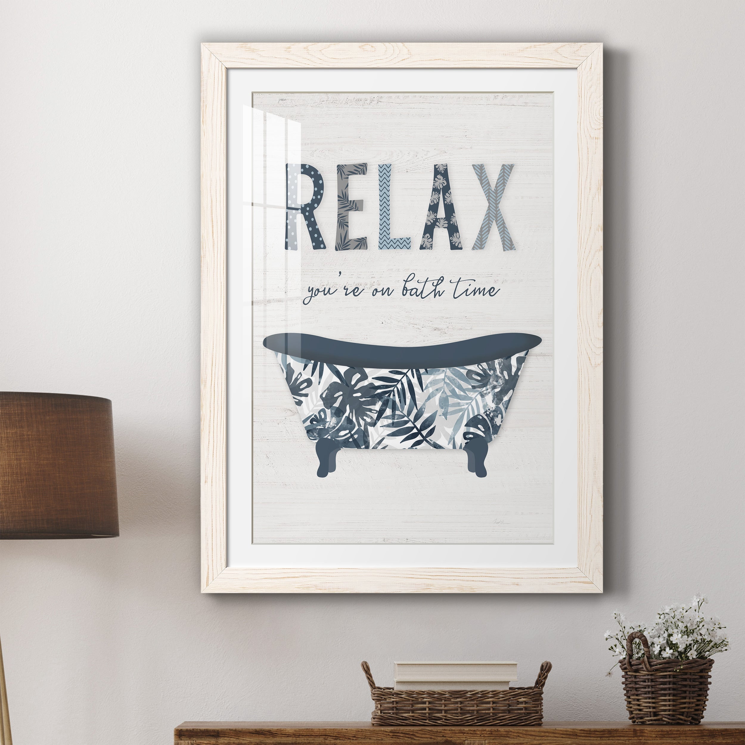 Palm Bath I - Premium Framed Print - Distressed Barnwood Frame - Ready to Hang