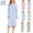 *Light Blue, variant on Women's Round Neck Long Sleeve Nightgown, Side Slit Loose Midi Sleep Dress ,Soft Casual Loungewear ,XL