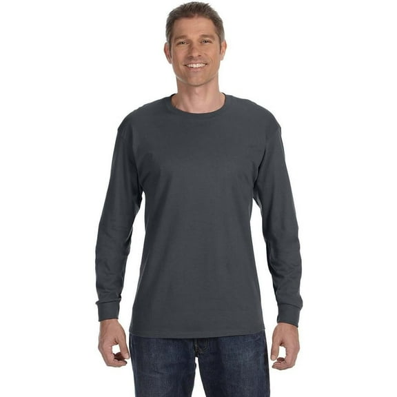 Jerzees Adult 5.6 oz. DRI-POWER ACTIVE Long-Sleeve T-Shirt M CHARCOAL GREY