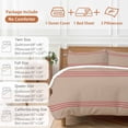 thumbnail image 6 of Retro Brown Duvet Cover Set Queen Size, Beckground Red Stripes 4 Piece Soft Microfiber Bedding Set with 1 Duvet Cover, 1 Flat Sheet, 2 Pillowcases, 6 of 9