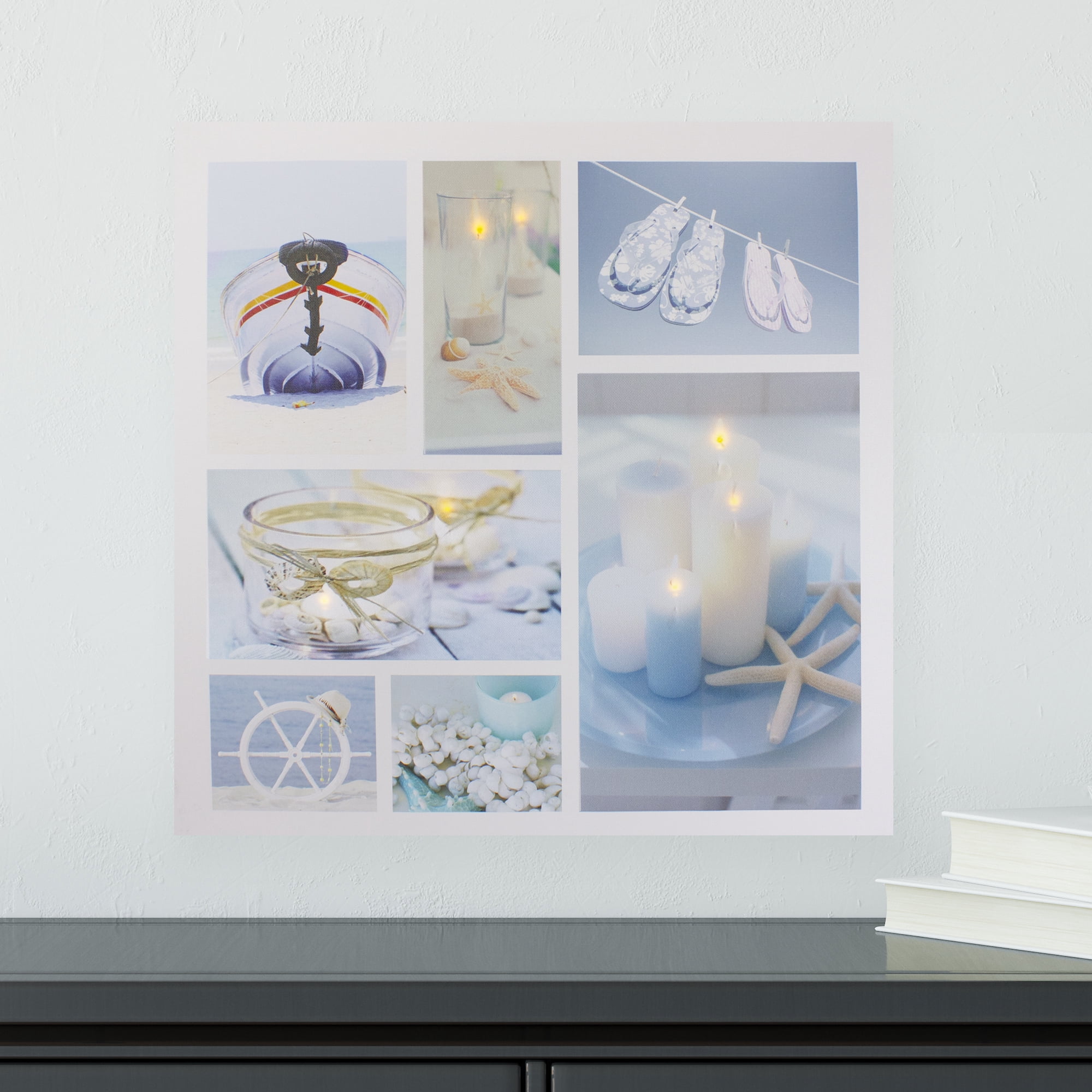 LED Lighted Summer Fun and Relaxation Canvas Wall Art 19.75"" x 19.75""
