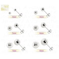 thumbnail image 2 of 14K White Gold 3mm-8mm Ball Stud Earrings - Push Back Backings - Polished Finish - W3MM, 2 of 2