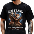 thumbnail image 2 of 250th Anniversary Mens Patriotic T Shirts USA Flag Retro 1776-2026 Graphic Tee for Men Vintage Independence Day Crewneck Tees 1, 2 of 6