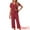Red, variant on DARING DIVA Capri Pajamas Set Button Up Sleepwear V Neck 2 Piece Pjs XS Black