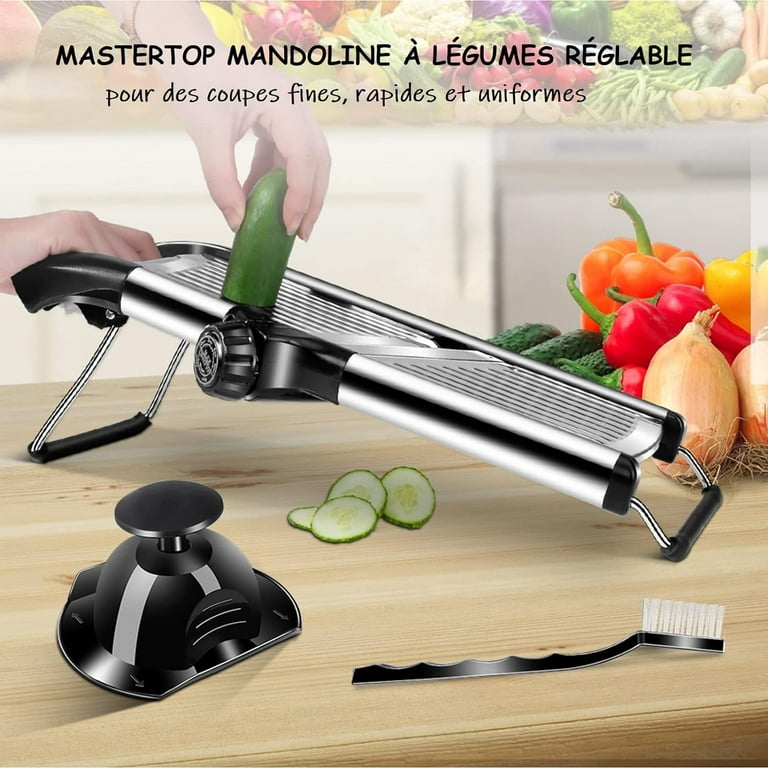 HEVOL Adjustable Mandoline Slicer, 5 in 1 Stainless Steel Food