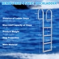 thumbnail image 3 of 4-Step Heavy Duty Aluminum Tailgate Dock Ladder – Removable, 500 lbs Capacity, Non-Slip Treads, Saltwater Resistant, Quick-Release – Surface Spray Anti-Corrosion Powder, Detachable, Straight Ladder, 3 of 8