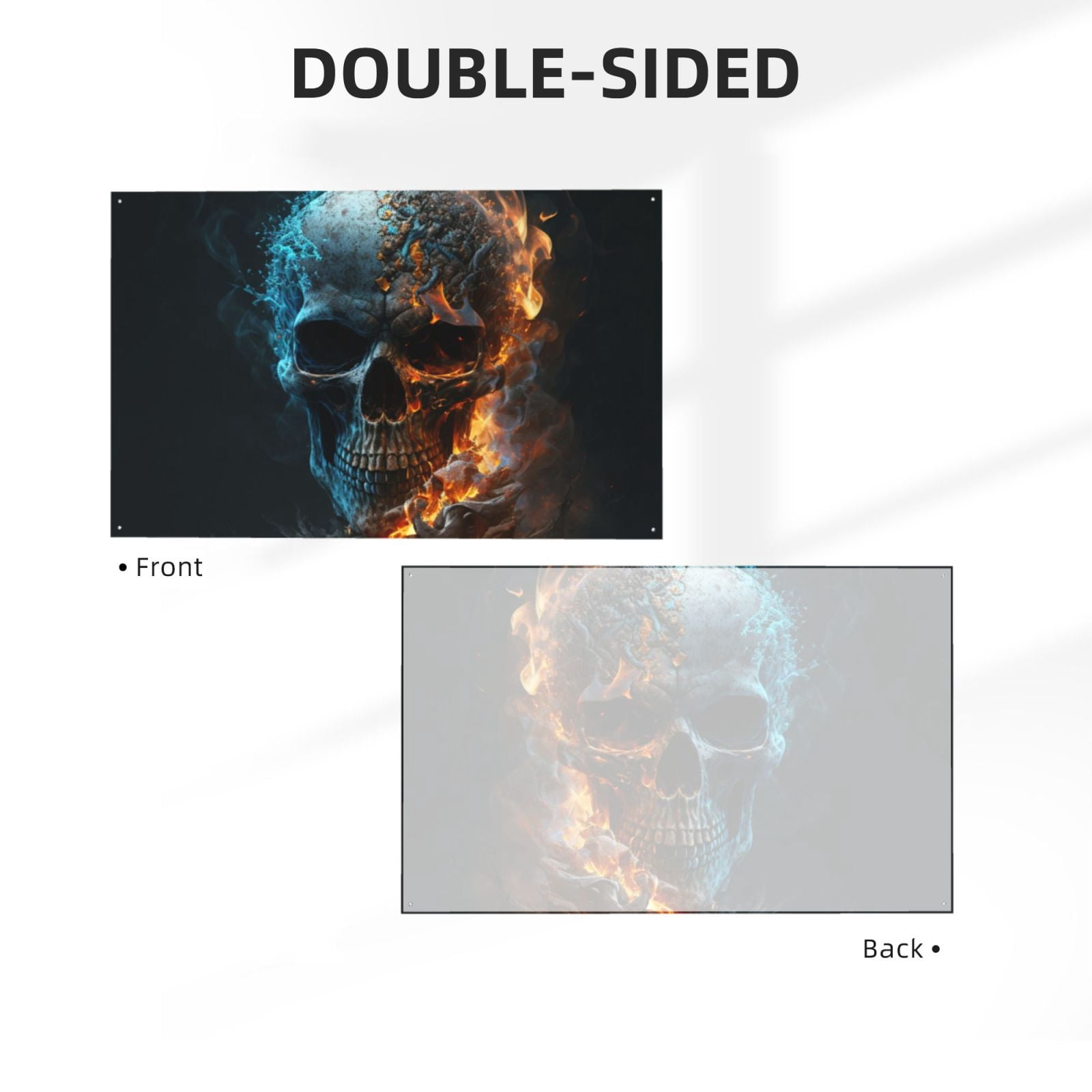 Burning Skull Head Death Fire Flaming Four Hole Decorated Banner Flag for Garden Yard Home Decoration Indoor Outdoor 4x6 Ft