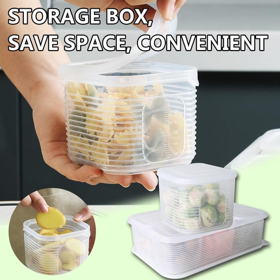 Storage Box Green Onion, Ginger and Garlic Fresh-Keeping Box Refrigerator Fruit and Vegetable Storage Box Kitchen with Lid Drain Storage Box, Kitchen Essentials Clearance Sale
