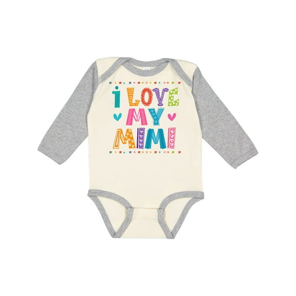 Inktastic I Love My Mimi for Babies Boys or Girls Long Sleeve Baby Bodysuit