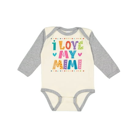 

Inktastic I Love My Mimi for Babies Gift Baby Boy or Baby Girl Long Sleeve Bodysuit
