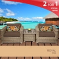 thumbnail image 2 of Royal 3 Piece Outdoor Wicker Patio Furniture Set 03a, 2 of 7