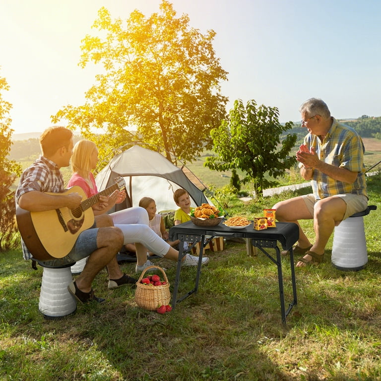 Costway 3-Piece Folding Table Stool Set with a Camping Table