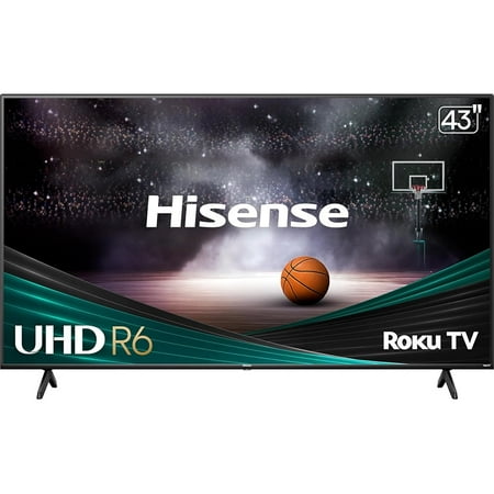 Hisense 43-Inch Class R6 Series 4K UHD Smart Roku TV with Alexa Compatibility, Dolby Vision HDR, DTS Studio Sound, Game Mode (43R6G) -