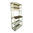 thumbnail image 4 of 31.50" White and Rustic Brown Color 5-Tier Bakers Rack for Kitchen with Storage,Coffee Bar,Kitchen Shelves,Microwave Stand,Brown+White Particle Board Kitchen Baker'S Racks, 4 of 10