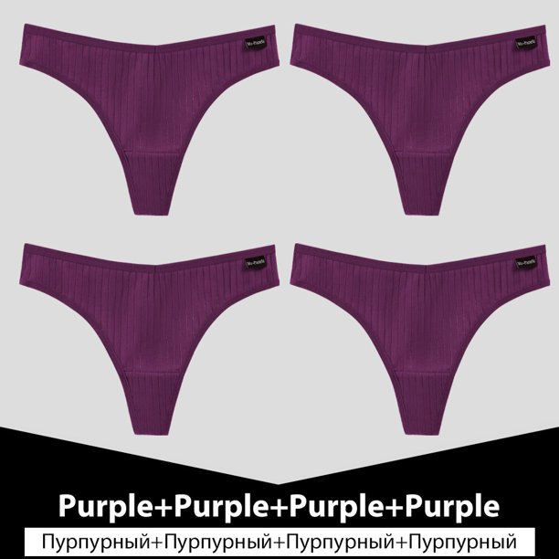 Tanga de algodón para mujer, 4 Uds., bragas cómodas, 6 colores sólidos, S-XXL, tangas sexis, calzoncillos para mujer Tan Jianjun unisex