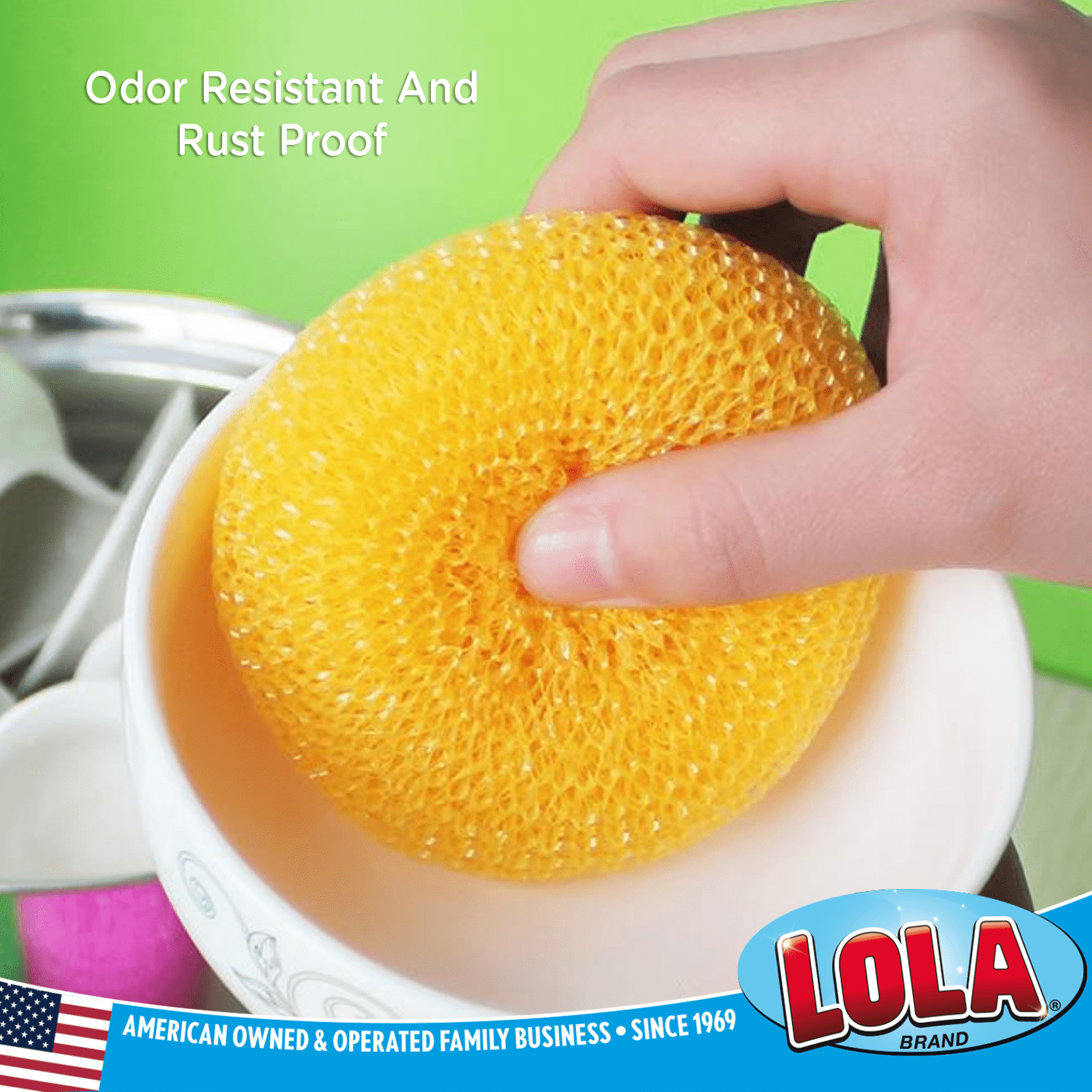 LOLA All-Purpose Bath & Tile Scrubber W/ Comfortable Finger Grip Handle - 1  Pack, 6 - Jay C Food Stores