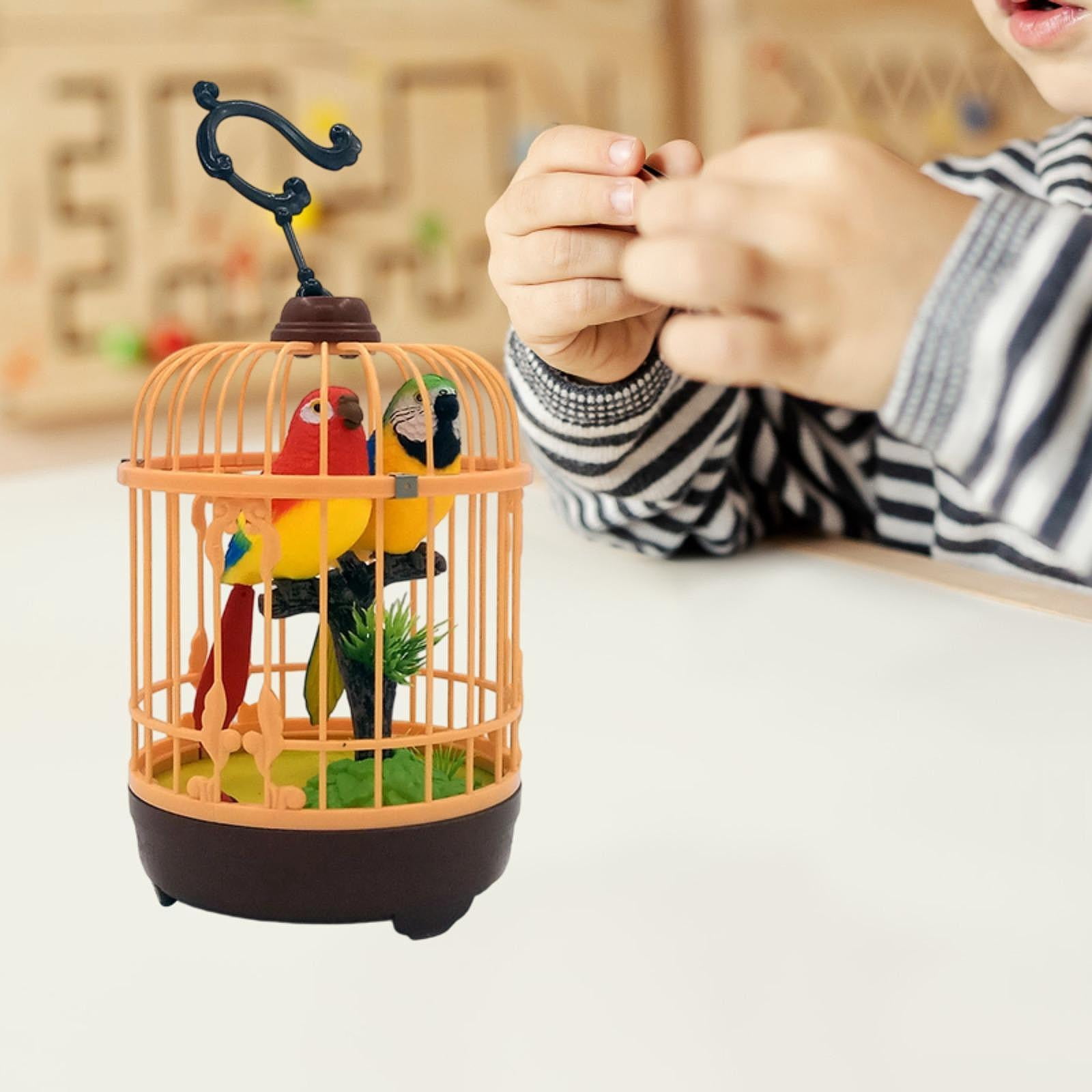 JWQFBC Birds Birdcage Toy Parrot Birds Animals Toy Activated Induction Birthday Gift