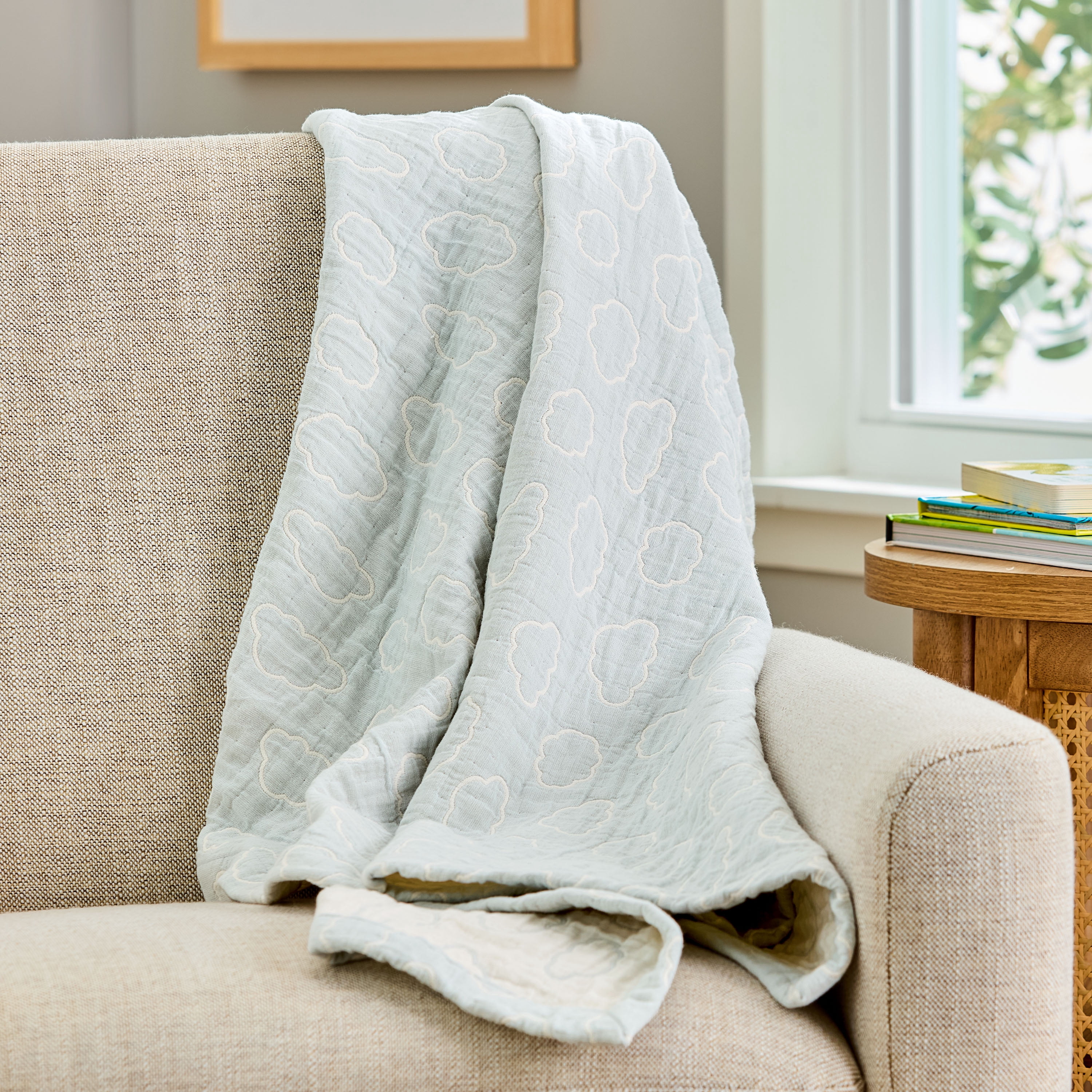 Parent's Choice Woven Baby Blanket, 100% Cotton, Soft & Cozy, Cloud Skywriting, 30" x 40"