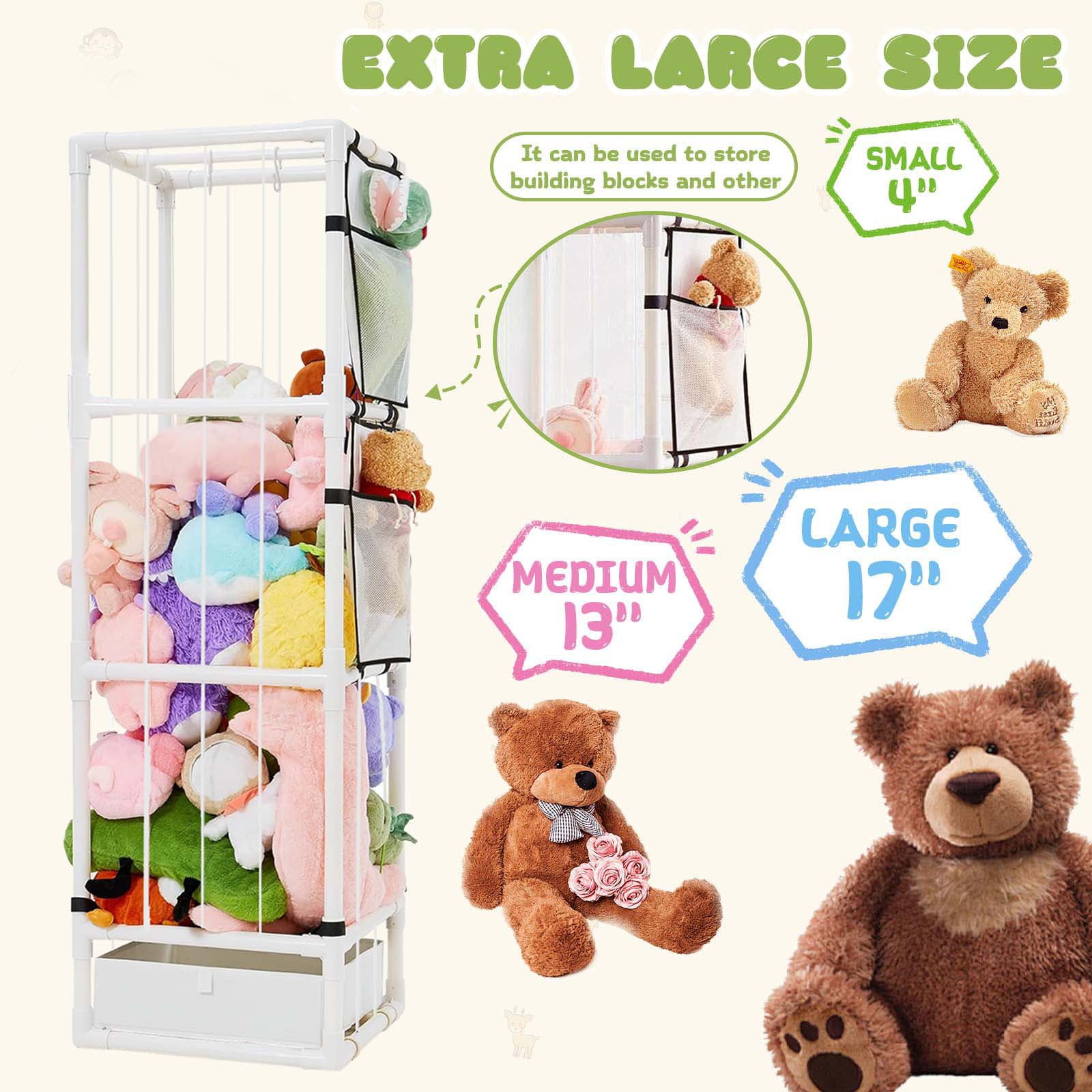 Stuffed Animal Zoo Storage Organizer PVC Large Plushie Holder for Toddler Room Playroom Aesthetic Nursery Furniture Toy Display Extra-large Capacity Design