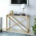 thumbnail image 2 of Evelyn&Zoe Calix 42" Wide Rectangular Console Table, Brass, 2 of 9