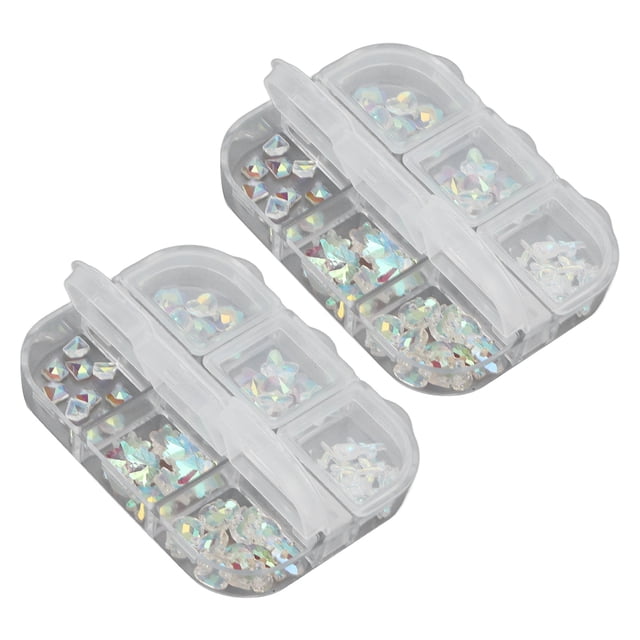 Decoraciones para uñas Sincero 2 piezas de 6 rejillas con purpurina para manicura