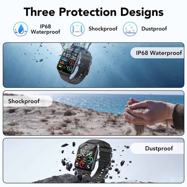 Smart Watch Fits for Android and IPhone, 1.85 inch Fitness Tracker