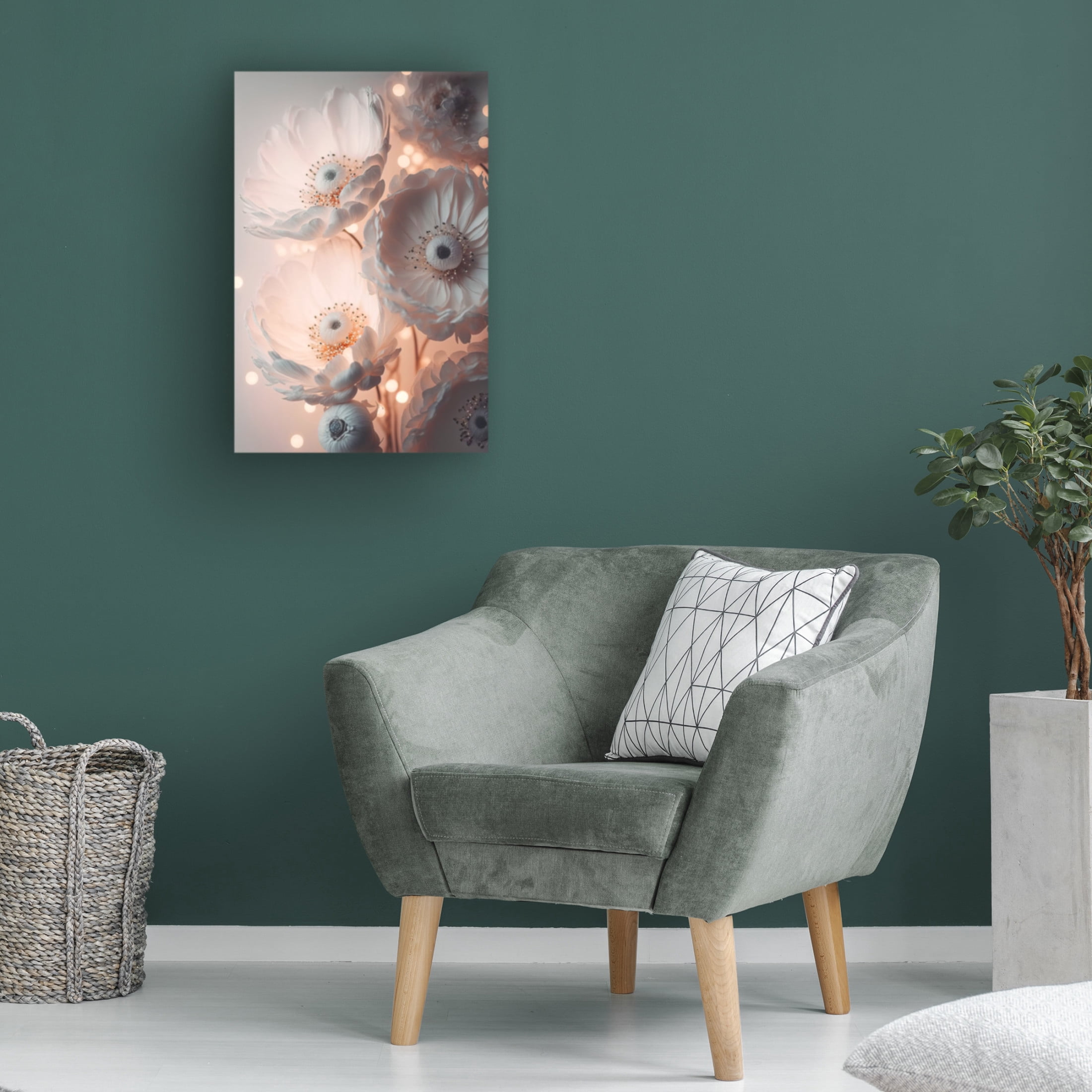 Canvas Wall Art - Treechild 'Glowing Patel Pink Flowers' Wall Art for Living Room, Bedroom, or Office D?cor by Trademark Fine Art - 16 x 24 Inches