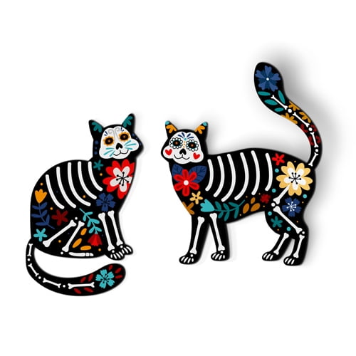 Day of the Dead Cats Mexican - 3" each Magnets for Car Locker Refrigerator